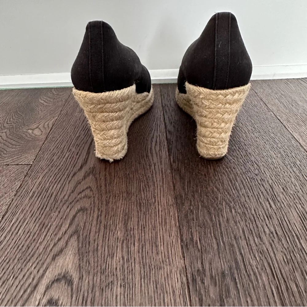 Women's J Crew Black Wedge Espadrille - Picture 4 of 9